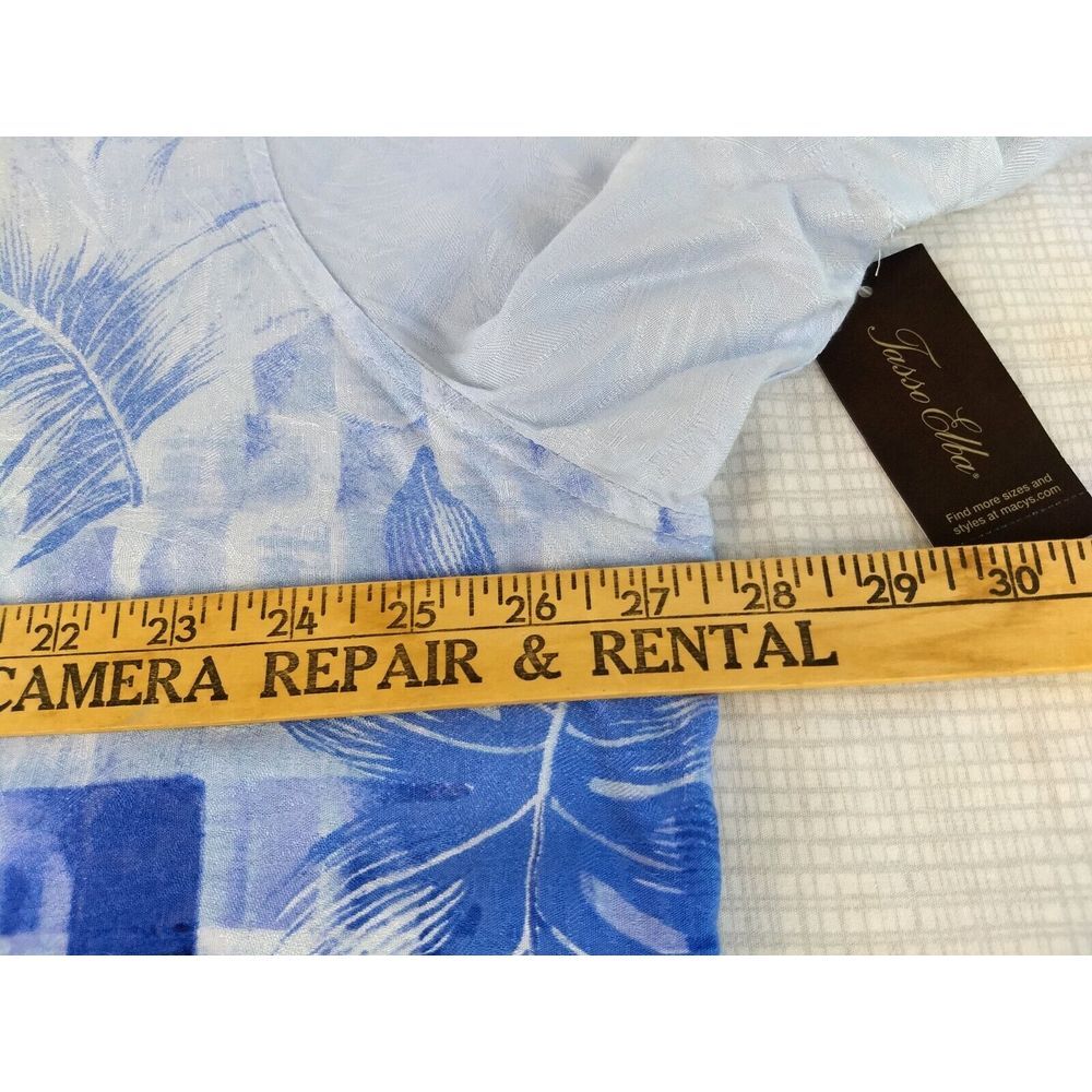 Tasso Elba Island Ombre Shirt Men XXL Rayon Button Up Blue Hawaiian 2XL NWT READ - Picture 14 of 16